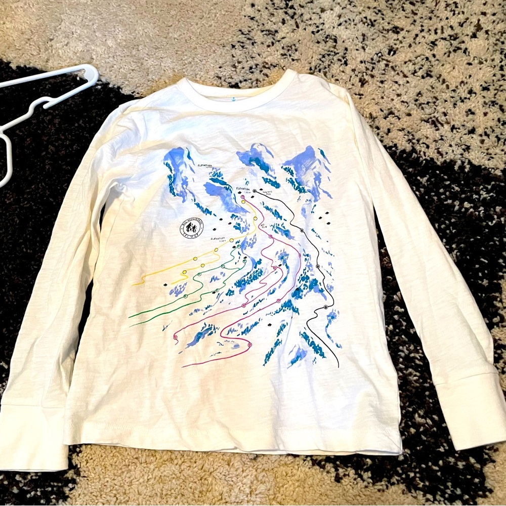 Crew Cuts Ling Sleeve Ski Print Tee 6/7